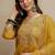 Yellow embroidered chanderi salwar suit