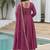 Dark-purple embroidered vichitra anarkali suit