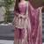 Dark-pink embroidered fendy silk salwar suit