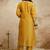 Yellow embroidered chanderi salwar suit