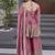 Dark-pink embroidered fendy silk salwar suit