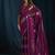 designer wine heavy zarkan hand work satin silk saree
