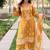 Mustard embroidered vichitra salwar suit