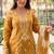 Mustard embroidered vichitra salwar suit