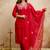 Red embroidered chanderi salwar suit