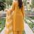 Mustard embroidered vichitra salwar suit