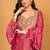 Rani-pink embroidered fendy silk salwar suit
