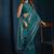 designer rama green heavy zarkan hand work satin silk saree