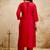 Red embroidered chanderi salwar suit