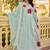 Sea-green embroidered chanderi anarkali suit