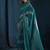 designer rama green heavy zarkan hand work satin silk saree