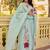 Sea-green embroidered chanderi anarkali suit