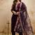 Wine embroidered chanderi salwar suit