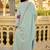 Sea-green embroidered chanderi anarkali suit