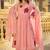 Peach embroidered chanderi anarkali suit