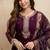 Wine embroidered chanderi salwar suit