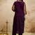 Wine embroidered chanderi salwar suit