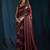 designer maroon heavy zarkan hand work satin silk saree