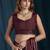 designer maroon heavy zarkan hand work satin silk saree