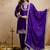 Purple embroidered chanderi salwar suit