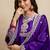 Purple embroidered chanderi salwar suit