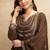 Brown embroidered vichitra silk anarkali suit