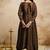 Brown embroidered vichitra silk anarkali suit