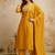 Yellow embroidered chanderi salwar suit