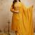 Yellow embroidered chanderi salwar suit