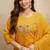 Yellow embroidered chanderi salwar suit