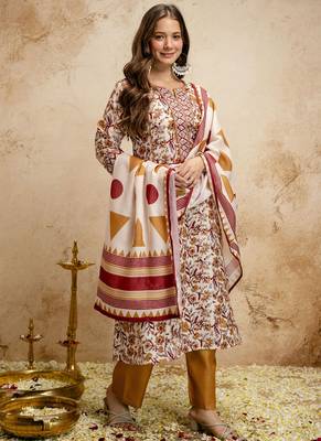 Off-white printed megic cotton salwar suit 2