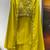 Green french crepe mirror work blouse skirt shrug set