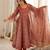 Orange tebi organza gown set with pant & dupatta