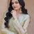 Green fendi silk embroidered anarkali gown with dupatta