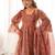 Orange tebi organza gown set with pant & dupatta