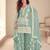 Sea green real chinon embroidered salwar suit with dupatta