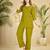 Olive heavy viscose rayon embroidered co-ord set