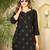 Black heavy viscose rayon embroidered co-ord set