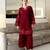 Maroon rayon cotton embroidered kurti palazzo set