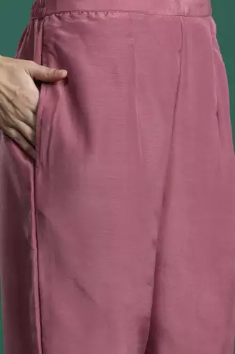 Floral embroidered thread work kurta with trousers & with dupatta