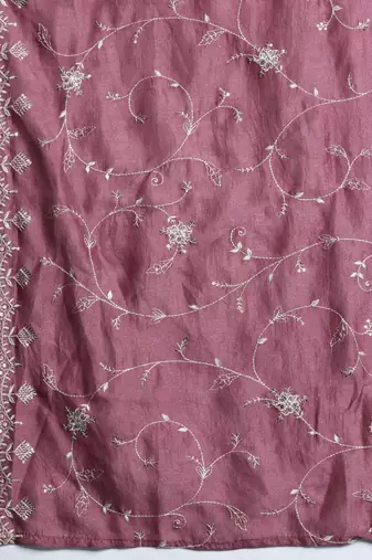 Floral embroidered thread work kurta with trousers & with dupatta