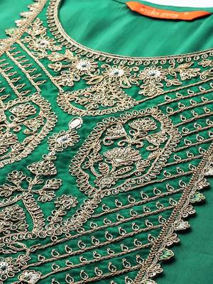 Ethnic motifs zari embroidered kurta with trousers & with dupatta 2