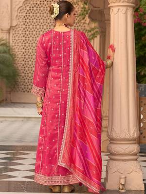 Women ethnic motifs embroidered kurta with palazzos & with dupatta 4