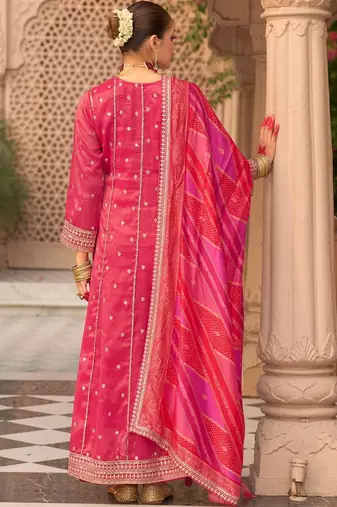 Women ethnic motifs embroidered regular kurta with palazzos & with dupatta