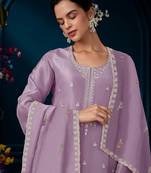 Ethnic motifs embroidered regular beads and stones kurta with trousers & dupatta