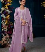 Ethnic motifs embroidered beads and stones kurta with trousers & dupatta