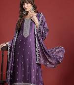 Women ethnic motifs embroidered sequinned kurta with trousers & dupatta