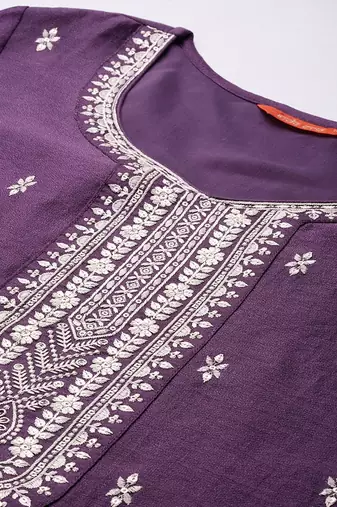 Women ethnic motifs embroidered sequinned kurta with trousers & dupatta