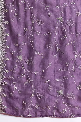 Women ethnic motifs embroidered sequinned kurta with trousers & dupatta