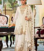 Women ethnic motifs embroidered regular kurta with palazzos & with dupatta